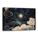 Starry Sky Moon Space Cosmic Galaxy Nature Art Clouds Art Nouveau Abstract Canvas 18  x 12  (Stretched) View1