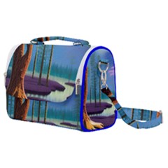 Artwork Outdoors Night Trees Setting Scene Forest Woods Light Moonlight Nature Satchel Shoulder Bag by Posterlux