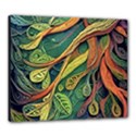 Outdoors Night Setting Scene Forest Woods Light Moonlight Nature Wilderness Leaves Branches Abstract Canvas 24  x 20  (Stretched) View1