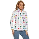 Snails Butterflies Pattern Seamless Women s Puffer Bubble Jacket Coat View3
