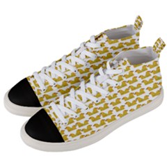 Little Bird Motif Pattern Wb Men s Mid-top Canvas Sneakers by dflcprintsclothing