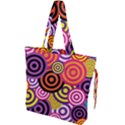 Abstract Circles Background Retro Drawstring Tote Bag View1