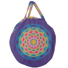 Abstract Digital Artwork Giant Round Zipper Tote by Maspions