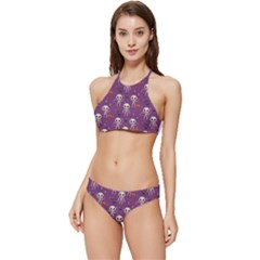 Skull Halloween Pattern Banded Triangle Bikini Set by Maspions