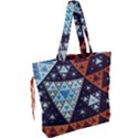 Fractal Triangle Geometric Abstract Pattern Drawstring Tote Bag View2