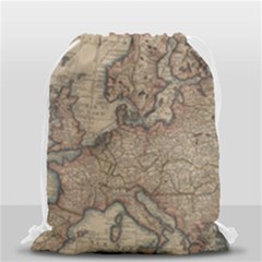 Old Vintage Classic Map Of Europe Drawstring Bag (small) by Paksenen