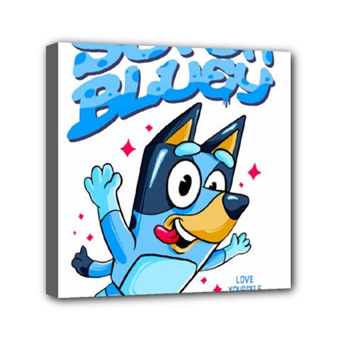 Super Bluey Mini Canvas 6  X 6  (stretched) by avitendut