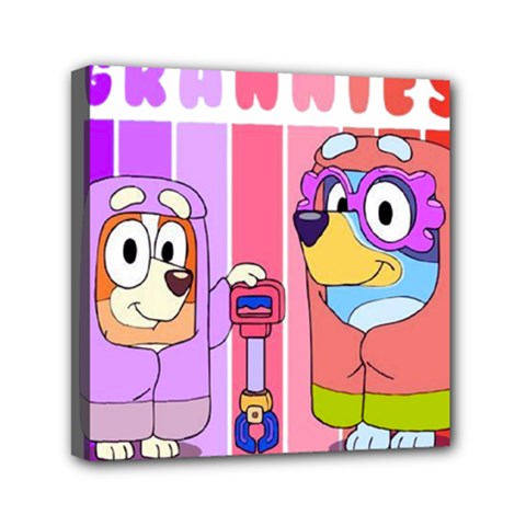 Grannies Bluey Mini Canvas 6  X 6  (stretched) by avitendut