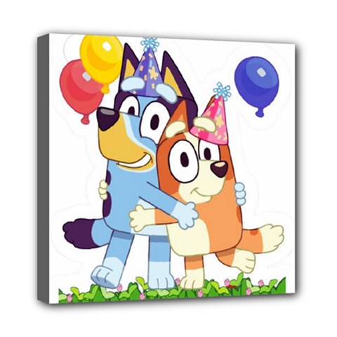 Bluey Birthday Mini Canvas 8  X 8  (stretched) by avitendut