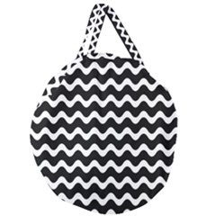 Wave Pattern Wavy Halftone Giant Round Zipper Tote by Maspions