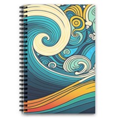 Waves Ocean Sea Abstract Whimsical Art 5 5  X 8 5  Notebook by Maspions