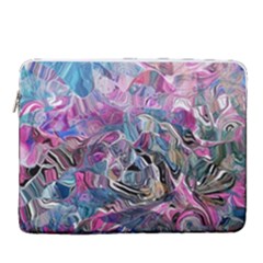 Pink Swirls Blend  15  Vertical Laptop Sleeve Case With Pocket