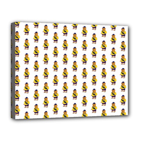 Teddy Pattern Canvas 14  X 11  (stretched) by designsbymallika
