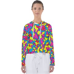 Colorful-graffiti-pattern-blue-background Women s Slouchy Sweat by designsbymallika