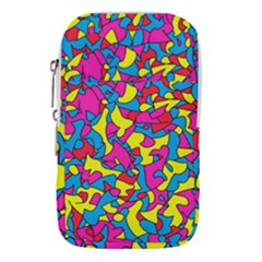 Colorful-graffiti-pattern-blue-background Waist Pouch (small) by designsbymallika