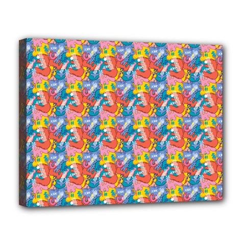 Abstract Pattern Canvas 14  X 11  (stretched) by designsbymallika