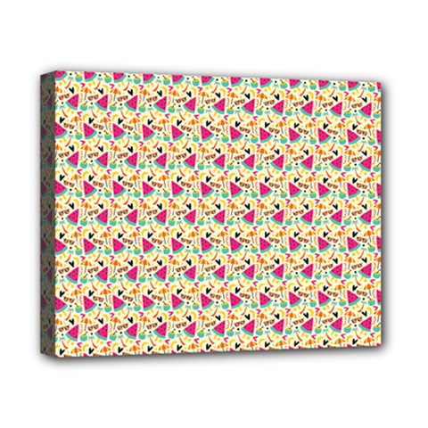 Summer Watermelon Pattern Canvas 10  X 8  (stretched) by designsbymallika