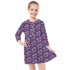 Trippy Cool Pattern Kids  Quarter Sleeve Shirt Dress by designsbymallika