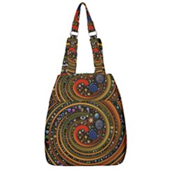 Swirl Vortex Emoji Cyclone Motion Art Center Zip Backpack by Paksenen