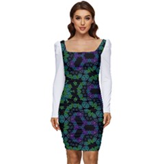Paypercapture Dress Collection  Women Long Sleeve Ruched Stretch Jersey Dress by imanmulyana