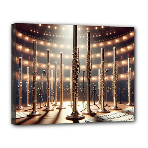 Standing Flutes Canvas 14  X 11  (stretched) by RiverRootsReggae