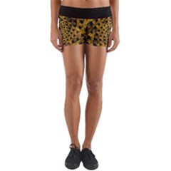 Spiral Symmetry Geometric Pattern Black Backgrond Yoga Shorts by dflcprintsclothing
