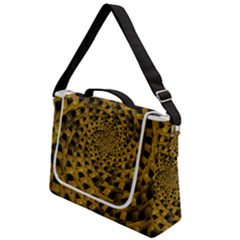 Spiral Symmetry Geometric Pattern Black Backgrond Box Up Messenger Bag by dflcprintsclothing