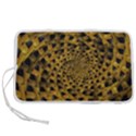 Spiral Symmetry Geometric Pattern Black Backgrond Pen Storage Case (L) View1
