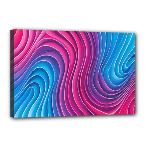 Spiral Swirl Pattern Light Circle Canvas 18  X 12  (stretched) by Ndabl3x