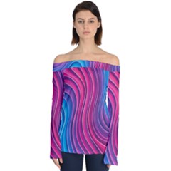 Spiral Swirl Pattern Light Circle Off Shoulder Long Sleeve Top by Ndabl3x