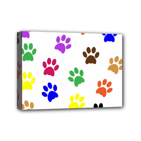 Pawprints Paw Prints Paw Animal Mini Canvas 7  X 5  (stretched) by Apen