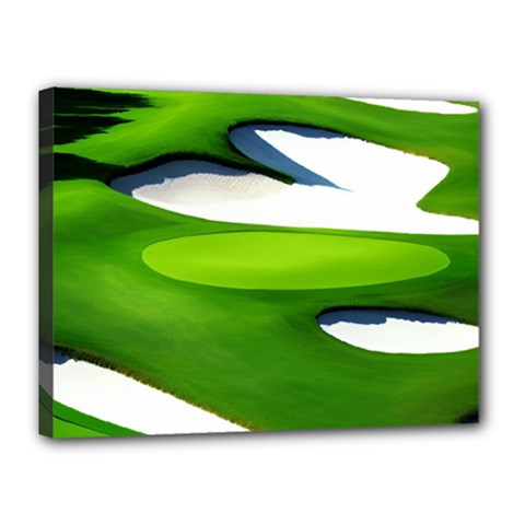 Golf Course Par Green Canvas 16  X 12  (stretched) by Proyonanggan