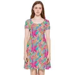 Carm Leaves  Inside Out Cap Sleeve Dress by charmflower