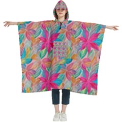 Carm Leaves  Women s Hooded Rain Ponchos by charmflower