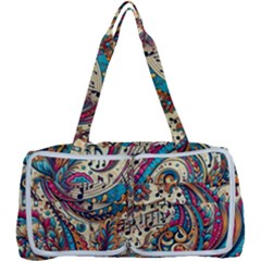 Paisley Print Musical Notes Multi Function Bag by RiverRootz