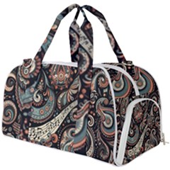 Paisley Print Musical Notes7 Burner Gym Duffle Bag by RiverRootz