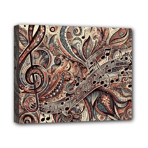 Paisley Print Musical Notes5 Canvas 10  X 8  (stretched) by RiverRootz