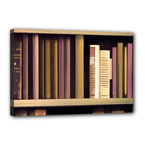Books Bookshelves Office Fantasy Background Artwork Book Cover Apothecary Book Nook Literature Libra Canvas 18  X 12  (stretched) by Posterlux