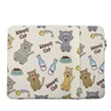 Happy Cats Pattern Background 15  Vertical Laptop Sleeve Case With Pocket View2