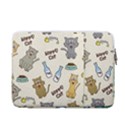 Happy Cats Pattern Background 13  Vertical Laptop Sleeve Case With Pocket View2