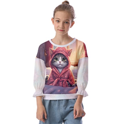Cat 2 Kids  Cuff Sleeve Top by 2607694a
