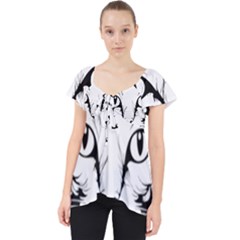 Cat - Artistic Paper Cut Lace Front Dolly Top by 2607694c