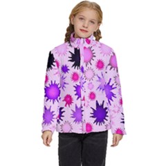Inks Drops Black Paint Design Kids  Puffer Bubble Jacket Coat by Hannah976