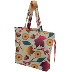 Autumn Leaves Colours Season Drawstring Tote Bag by Ravend