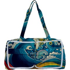 Waves Ocean Sea Abstract Whimsical Abstract Art 3 Multi Function Bag by Ndabl3x
