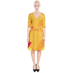 Watermelon Flower Wrap Up Cocktail Dress by Bedest