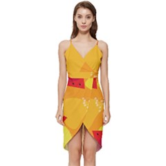 Watermelon Flower Wrap Frill Dress by Bedest