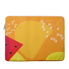 Watermelon Flower 15  Vertical Laptop Sleeve Case With Pocket by Bedest