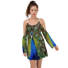 Peacock Bird Feathers Pheasant Nature Animal Texture Pattern Boho Dress by Bedest