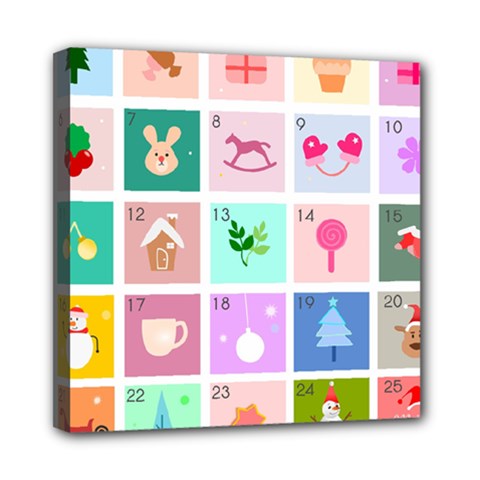 Christmas Wreath Advent Mini Canvas 8  X 8  (stretched) by Bedest